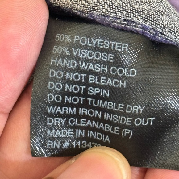 Uno Alla Volta Black Purple Mixed Print Velvet Burnout Duster/Kimono - Picture 8 of 9